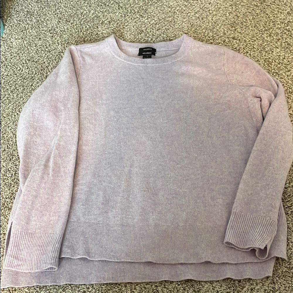 Halogen Cashmere Purple Crewneck Sweater Soft Comfortable Fit